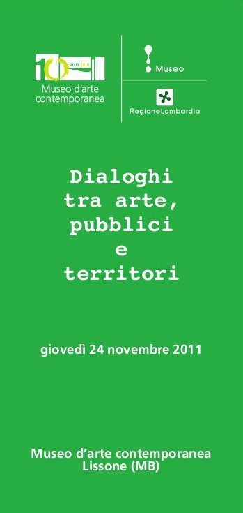 Dialoghi tra arte pubblici e territori