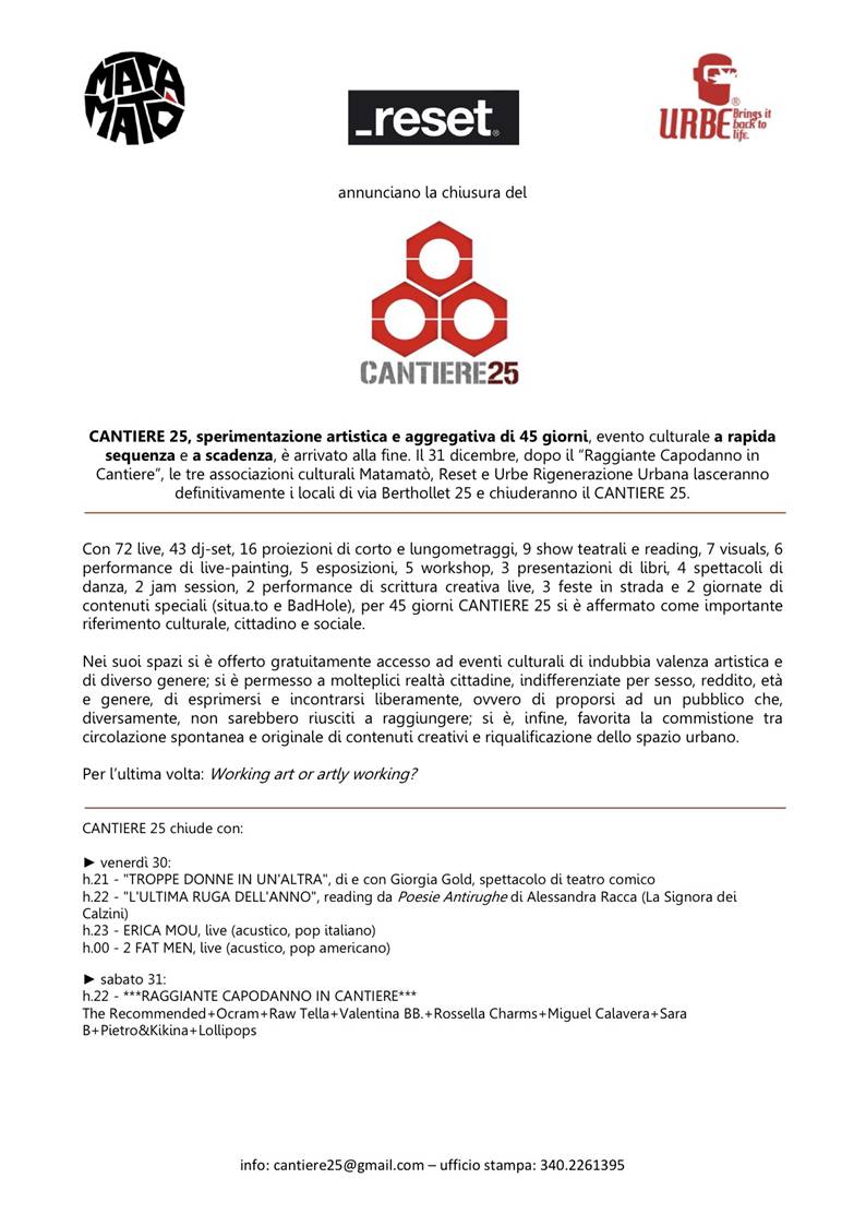 Raggiante Capodanno in Cantiere
