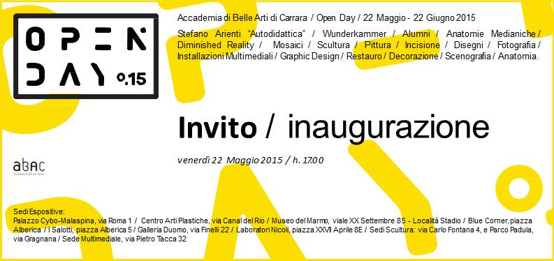Open Day 2015 Accademia di Belle Arti di Carrara