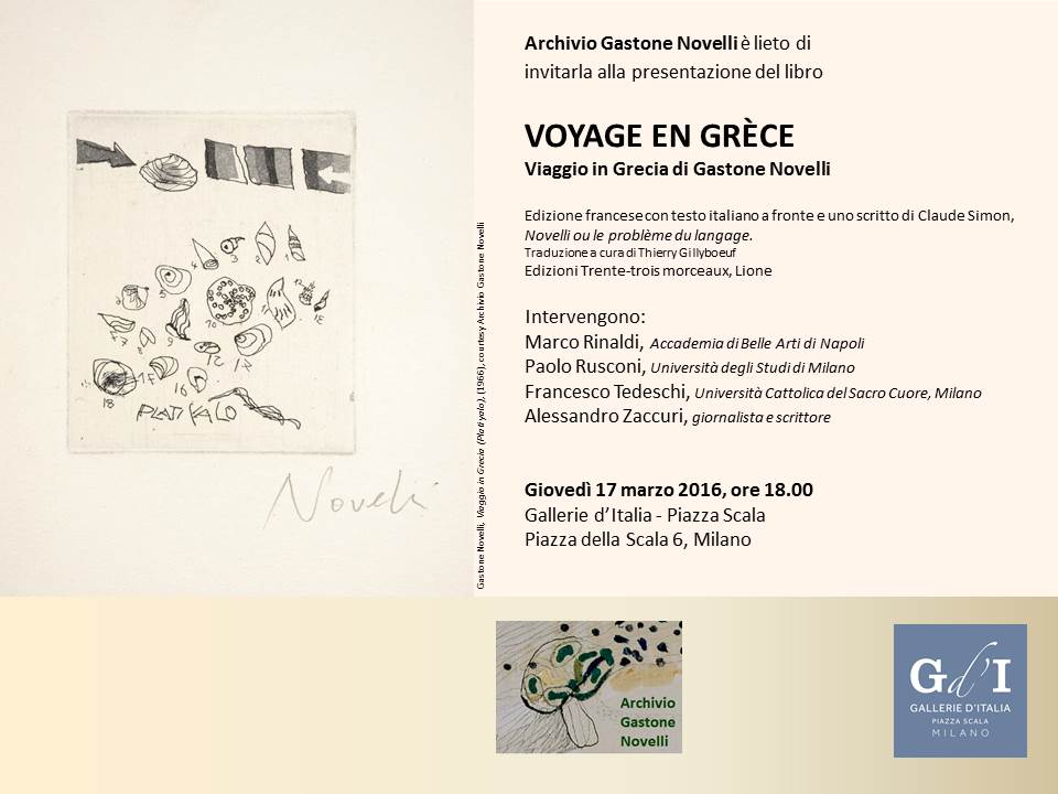 Voyage en Grèce . Viaggio in Grecia di Gastone Novelli