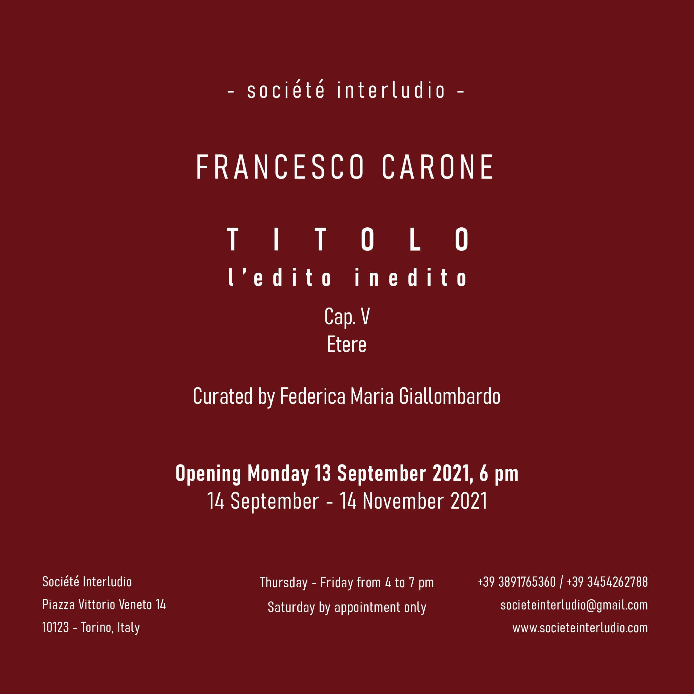 Francesco Carone - Titolo