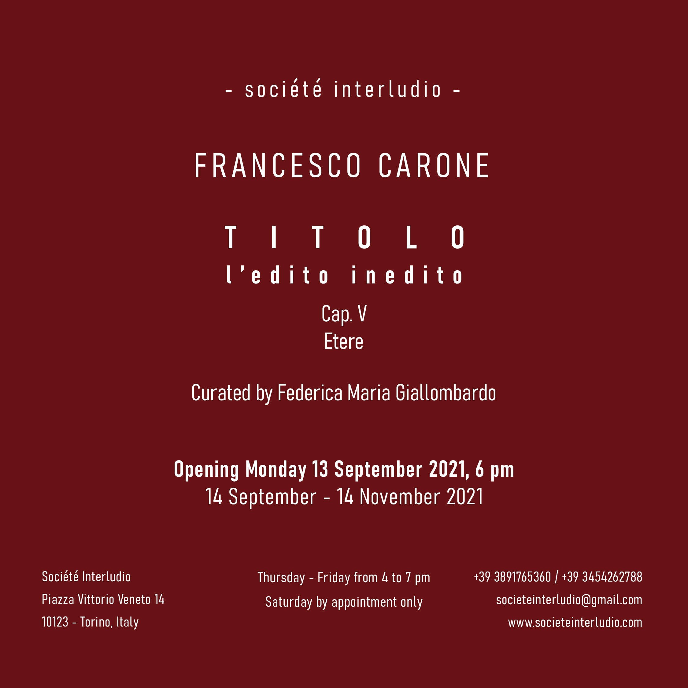 Francesco Carone - Titolo