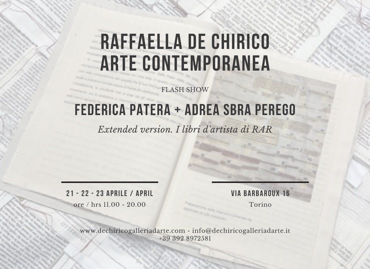 Federica Patera / Adrea Sbra Perego – Extended version. I libri d’artista di RAR