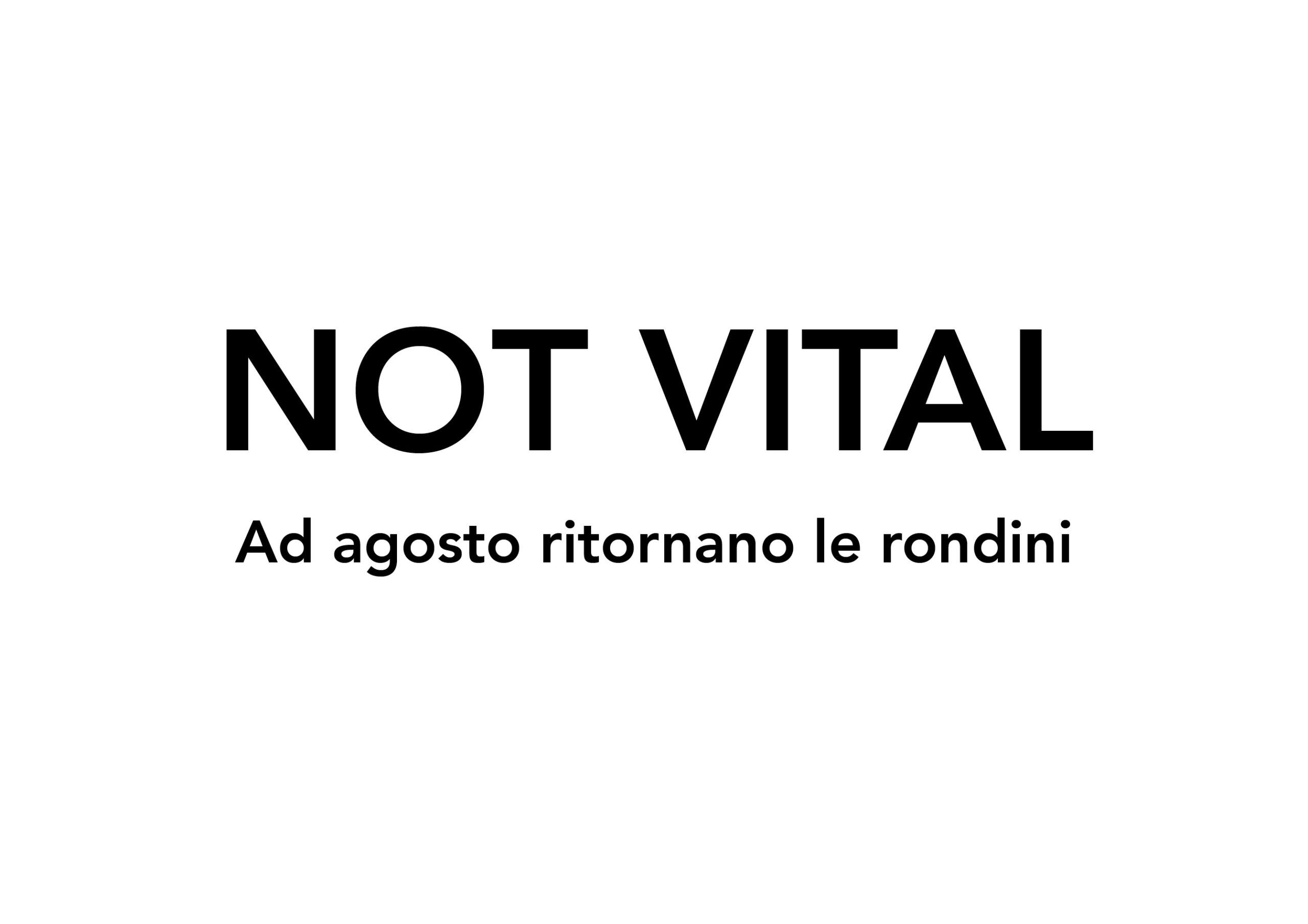 Not Vital - Ad agosto ritornano le rondini