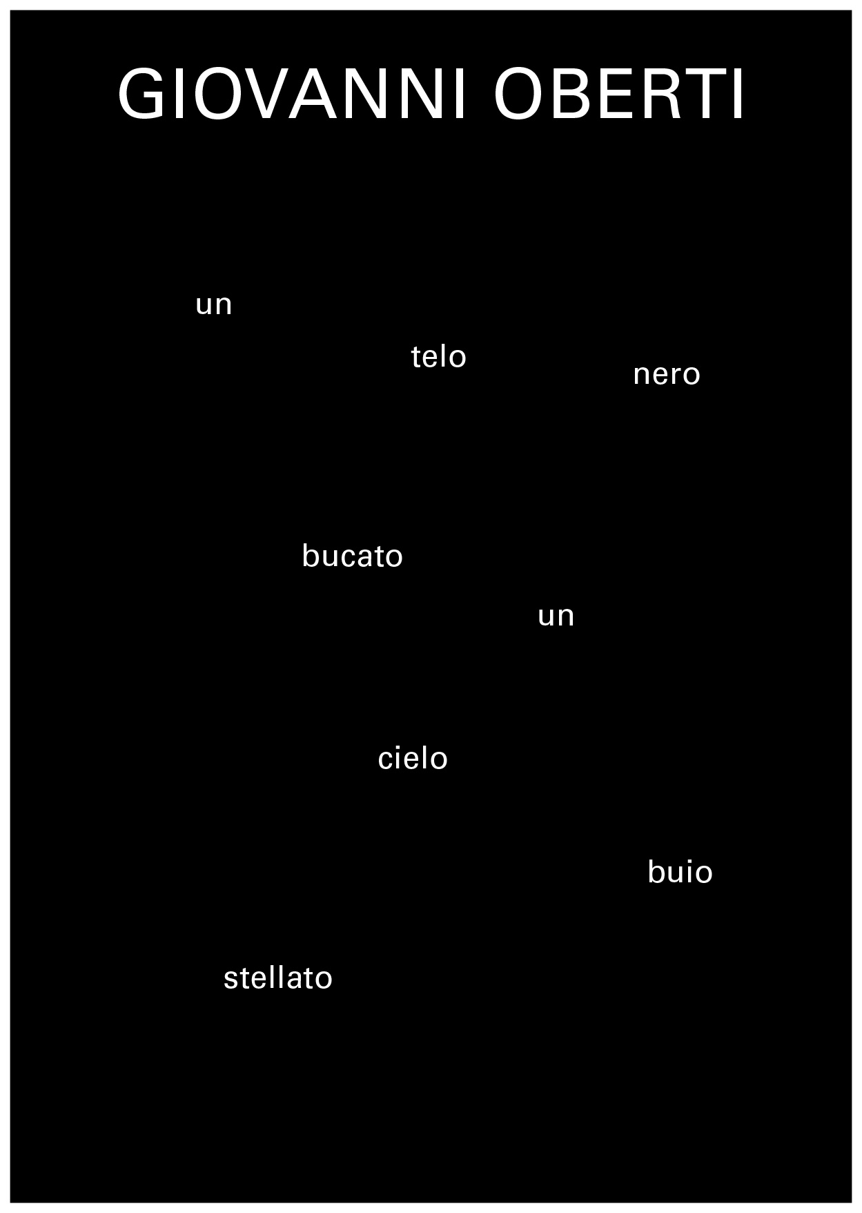 Giovanni Oberti – Un telo nero bucato un cielo buio stellato